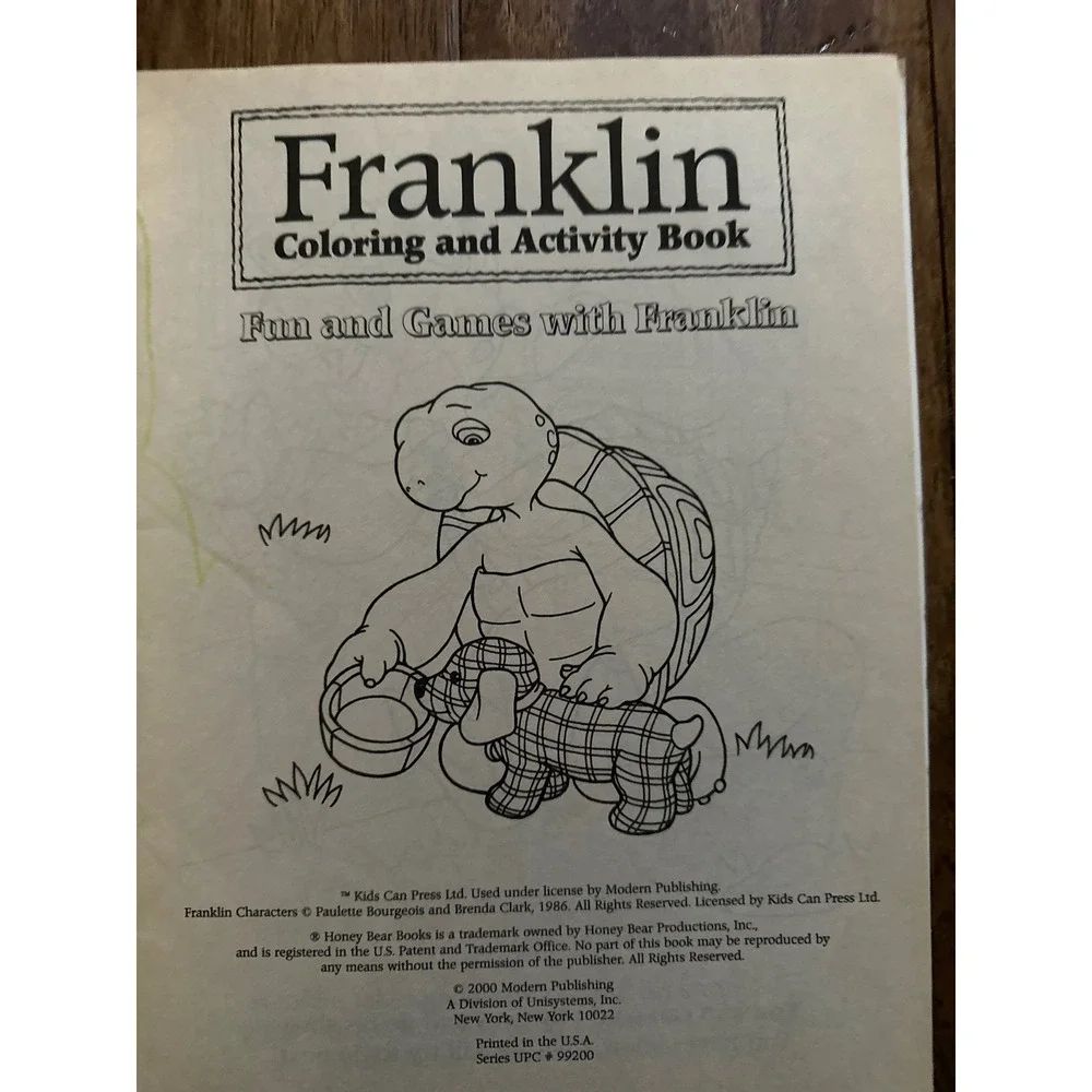 Franklin Coloring and Activity Book‎ Fun and Games 2000 Modern Publishing